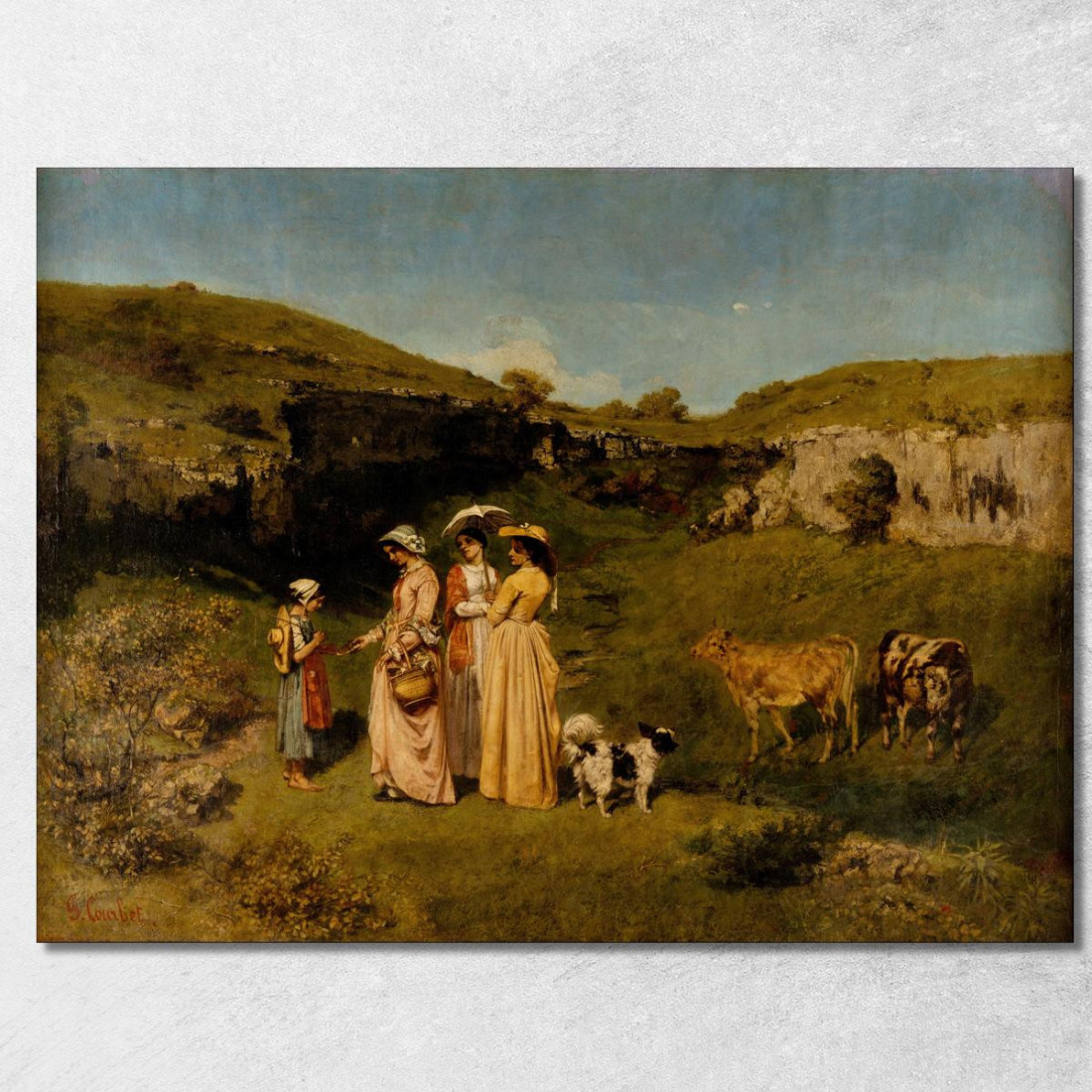 Giovani Signore Del Villaggio Gustave Courbet cg199 quadro stampato su tela Giovani Signore Del Villaggio Gustave Courbet cg199 quadro stampato su tela