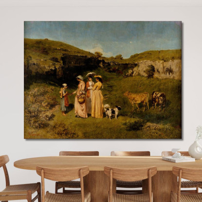 Giovani Signore Del Villaggio Gustave Courbet cg199 quadro stampato su tela