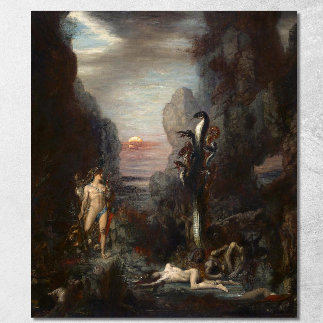 Ercole E L'Idra Di Lerna Gustave Moreau gmr8 quadro stampato su tela Ercole E L'Idra Di Lerna Gustave Moreau gmr8 quadro stampato su tela