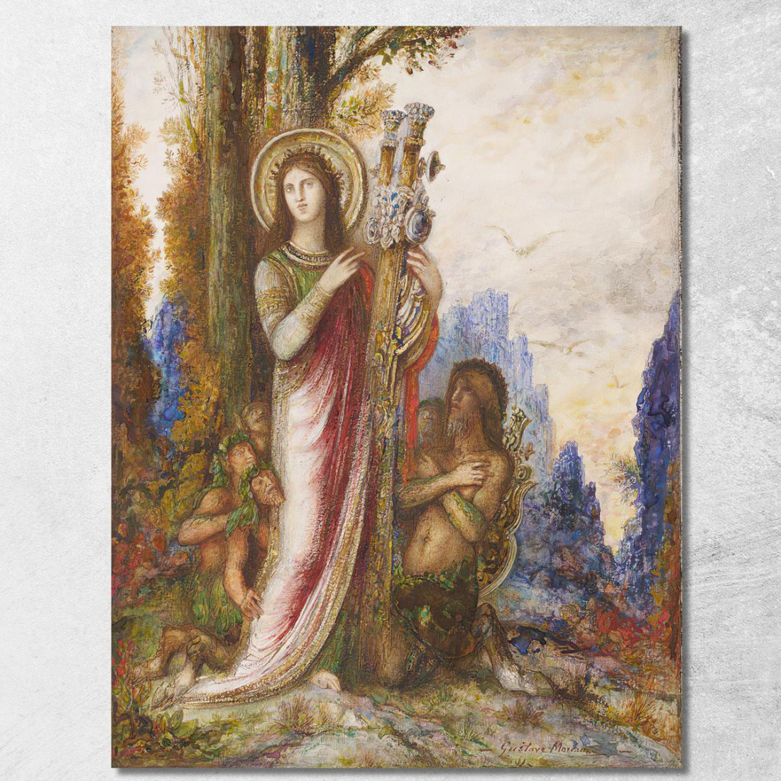 Poeta E Satiri Gustave Moreau gmr29 quadro stampato su tela Poeta E Satiri Gustave Moreau gmr29 quadro stampato su tela