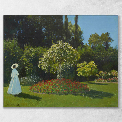 Signora In Giardino Claude Monet mnt221 quadro stampato su tela