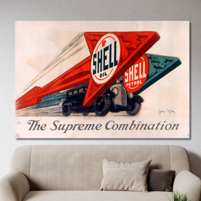 Olio Shell Benzina Shell La Combinazione Suprema Jean d'Ylen jyl23 quadro stampato su tela