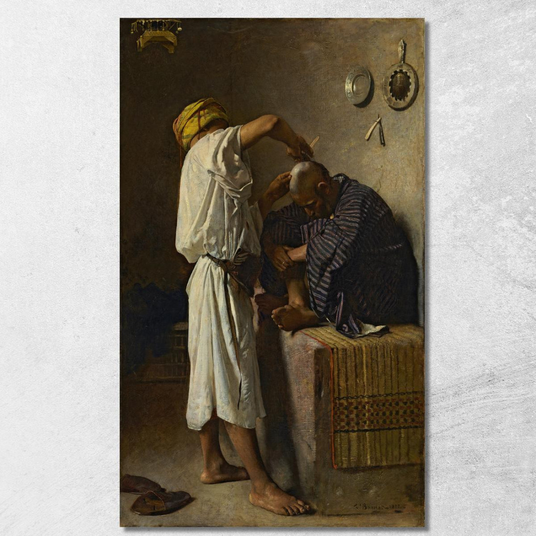 Un Barbiere Orientale Léon Bonnat lbn4 quadro stampato su tela Un Barbiere Orientale Léon Bonnat lbn4 quadro stampato su tela