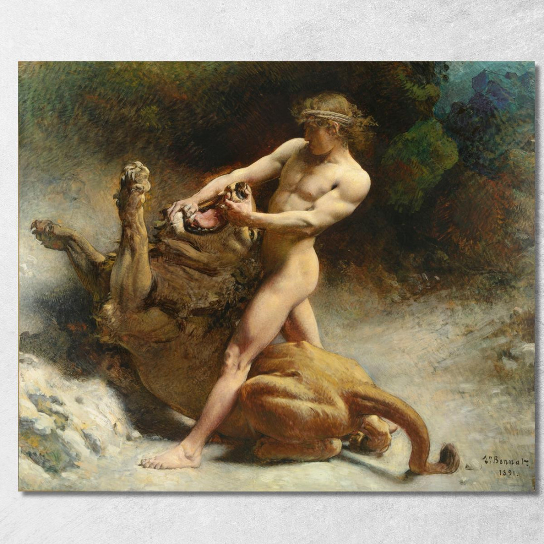 La Giovinezza Di Sansone Léon Bonnat lbn36 quadro stampato su tela La Giovinezza Di Sansone Léon Bonnat lbn36 quadro stampato su tela