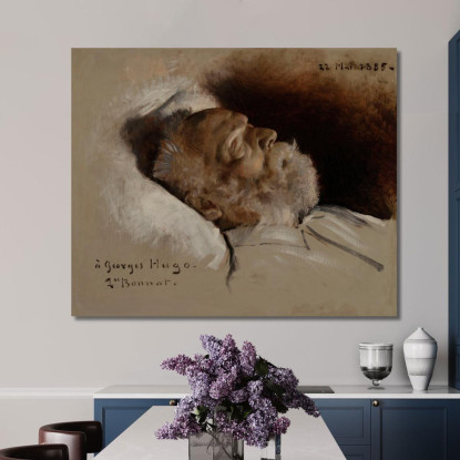 Victor Hugo Sul Letto Di Morte Léon Bonnat lbn39 quadro stampato su tela