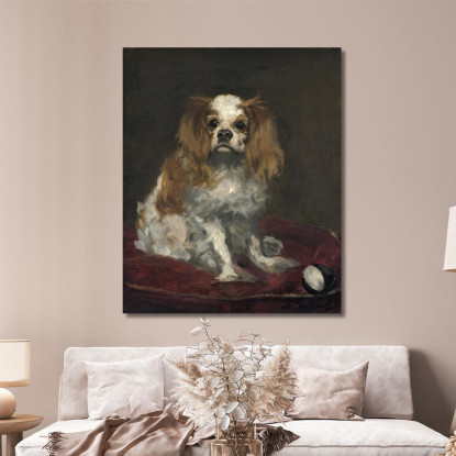 Un King Charles Spaniel Édouard Manet emt3 quadro stampato su tela