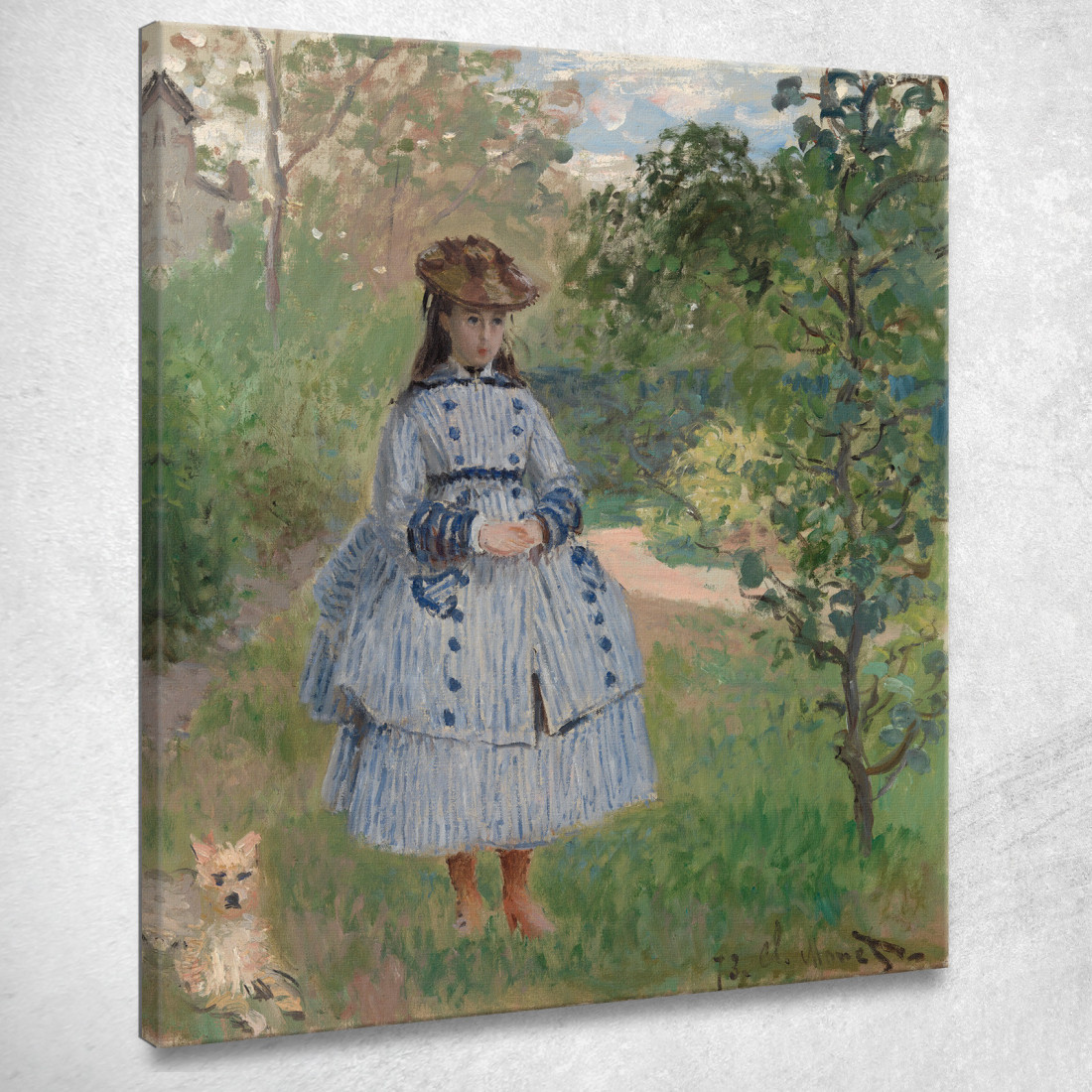 Ragazza Con Cane Claude Monet mnt240 quadro stampato su tela Ragazza Con Cane Claude Monet mnt240 quadro stampato su tela