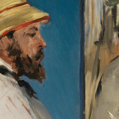 Claude Monet Dipinge Nel Suo Studio Édouard Manet emt26 quadro stampato su tela