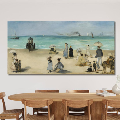 Sulla Spiaggia Boulogne-Sur-Mer Édouard Manet emt69 quadro stampato su tela