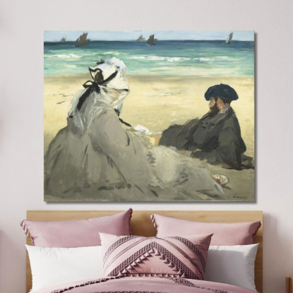 Sulla Spiaggia Édouard Manet emt70 quadro stampato su tela