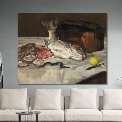 Natura Morta Con Pesci Édouard Manet emt102 quadro stampato su tela