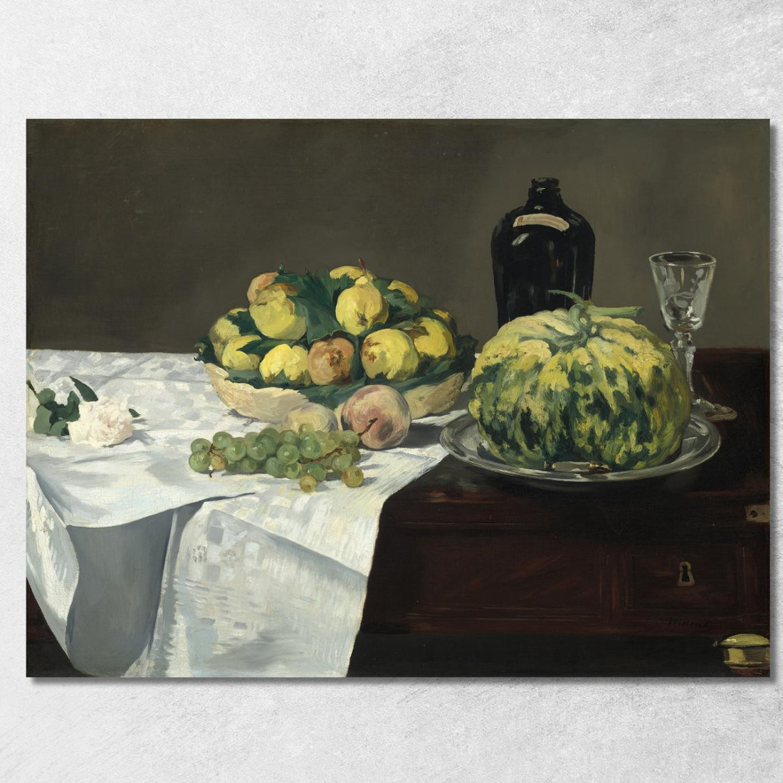 Natura Morta Con Melone E Pesche Édouard Manet emt103 quadro stampato su tela Natura Morta Con Melone E Pesche Édouard Manet emt103 quadro stampato su tela