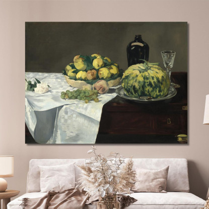 Natura Morta Con Melone E Pesche Édouard Manet emt103 quadro stampato su tela
