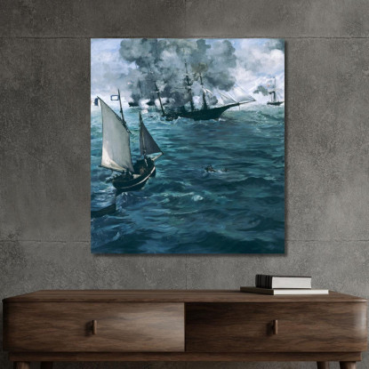 La Battaglia Del Kearsarge E Dell'Alabama Édouard Manet emt115 quadro stampato su tela