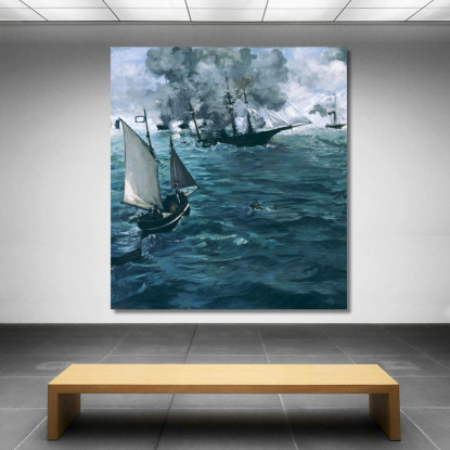 La Battaglia Del Kearsarge E Dell'Alabama Édouard Manet emt115 quadro stampato su tela
