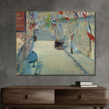 La Rue Mosnier Con Le Bandiere Édouard Manet emt135 quadro stampato su tela