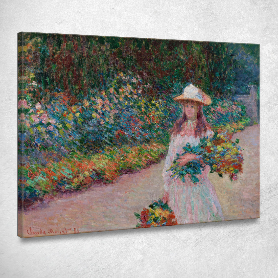 Ragazza Nel Giardino Di Giverny Claude Monet mnt256 quadro stampato su tela Ragazza Nel Giardino Di Giverny Claude Monet mnt256 quadro stampato su tela
