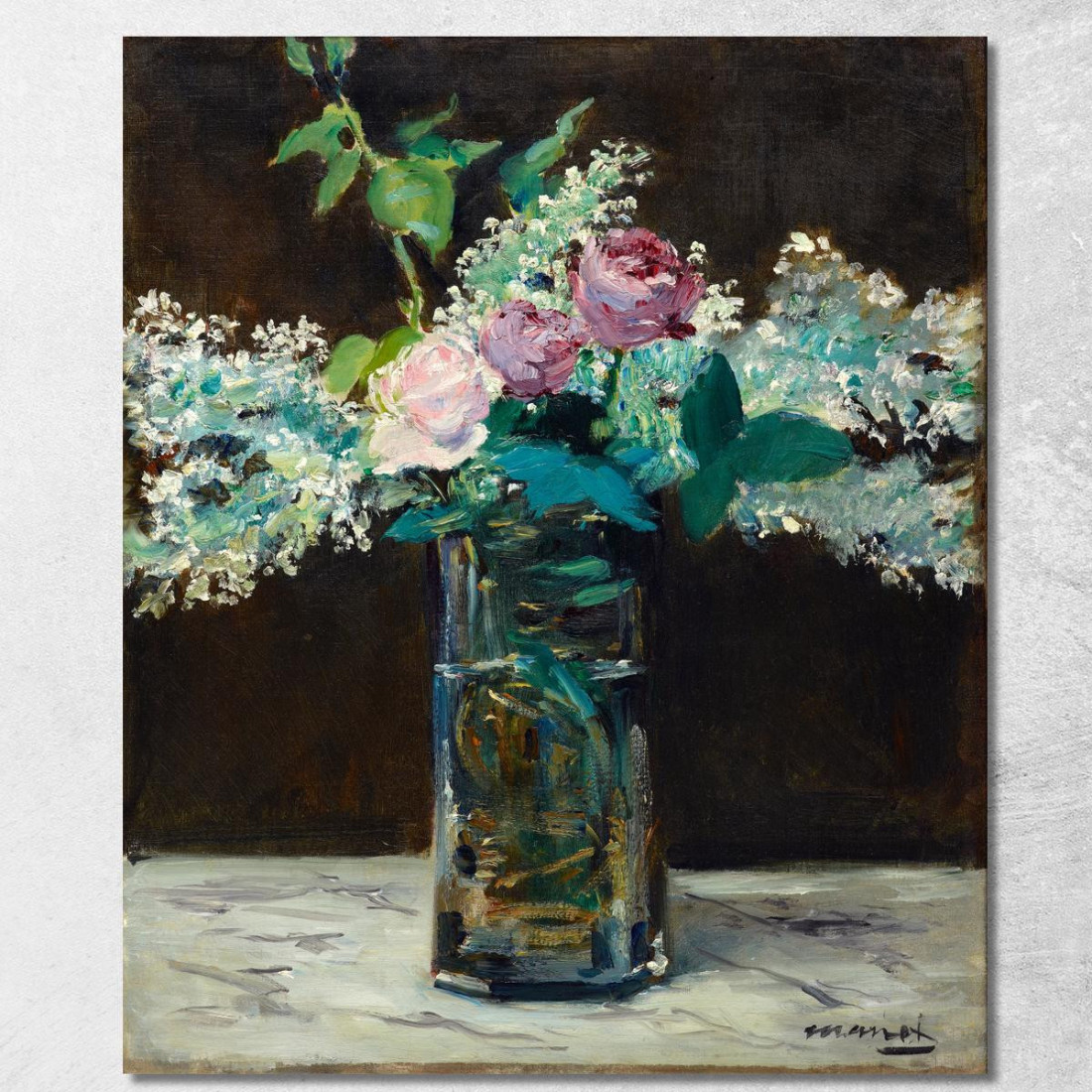 Vaso Di Lillà Bianchi E Rose Édouard Manet emt143 quadro stampato su tela Vaso Di Lillà Bianchi E Rose Édouard Manet emt143 quadro stampato su tela