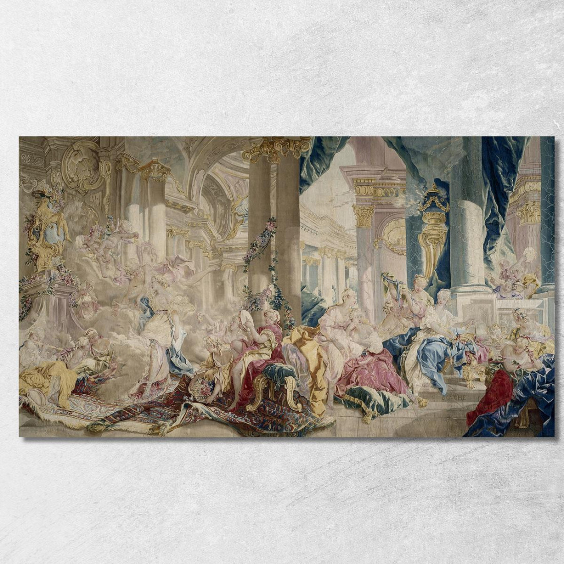 Psyche Led By Zephyr Into The Palace Of Love. Psyche Showing Her Riches To Her Sisters François Boucher canvas print Psyche Led By Zephyr Into The Palace Of Love. Psyche Showing Her Riches To Her Sisters François Boucher canvas print