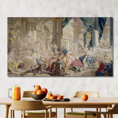 Psyche Led By Zephyr Into The Palace Of Love. Psyche Showing Her Riches To Her Sisters François Boucher canvas print