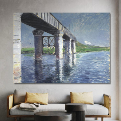El Sena Y El Puente Ferroviario De Argenteuil El Sena Y El Puente Ferroviario De Argenteuil Gustave Caillebotte cuadro en lienzo