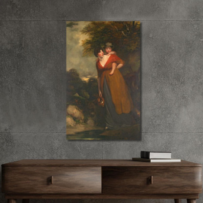 Frau Richard Brinsley Sheridan Hester Jane Ogle Und Ihr Sohn Charles Brinsley Sheridan John Hoppner drucken auf leinwand
