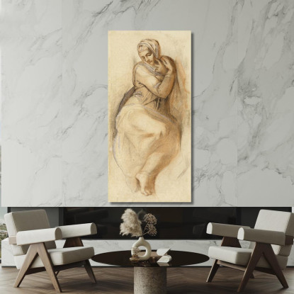 Study Of The Virgin Of The Last Judgment In The Sistine Chapel In Rome, By Michelangelo Léon Bonnat canvas print