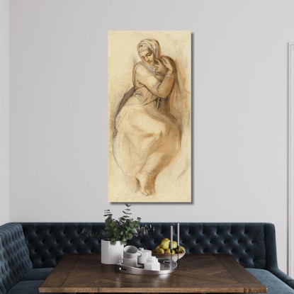 Study Of The Virgin Of The Last Judgment In The Sistine Chapel In Rome, By Michelangelo Léon Bonnat canvas print