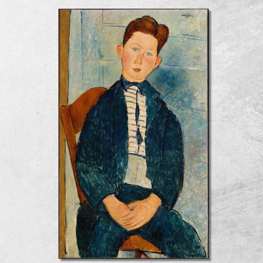 Ragazzo Con Un Maglione A Righe Amedeo Modigliani amd8 quadro stampato su tela Ragazzo Con Un Maglione A Righe Amedeo Modigliani amd8 quadro stampato su tela