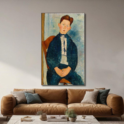 Ragazzo Con Un Maglione A Righe Amedeo Modigliani amd8 quadro stampato su tela