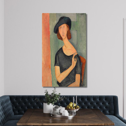 Jeanne Hébuterne Con Il Cappello Amedeo Modigliani amd23 quadro stampato su tela