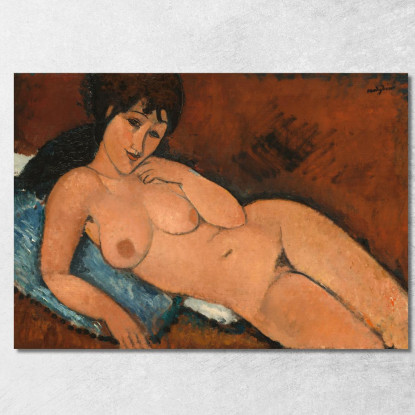 Nudo Su Un Cuscino Blu Amedeo Modigliani amd43 quadro stampato su tela