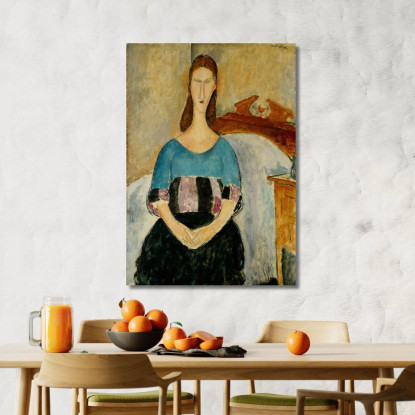 Ritratto Di Jeanne Hébuterne Seduta Amedeo Modigliani amd55 quadro stampato su tela