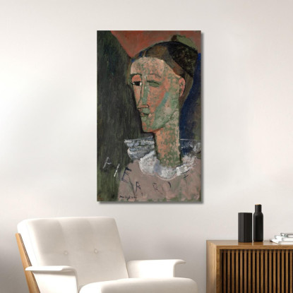 Autoritratto Come Pierrot Amedeo Modigliani amd69 quadro stampato su tela