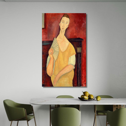 Donna Con Un Ventaglio Amedeo Modigliani amd74 quadro stampato su tela