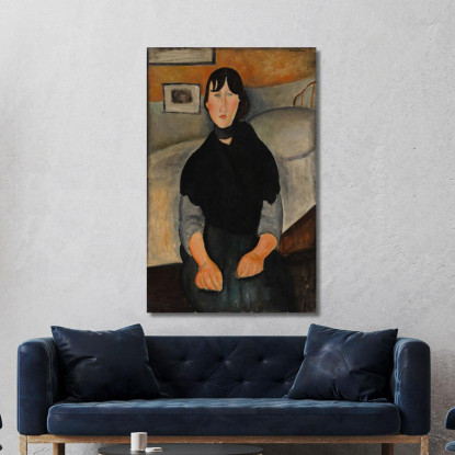 Giovane Donna Del Popolo Amedeo Modigliani amd78 quadro stampato su tela