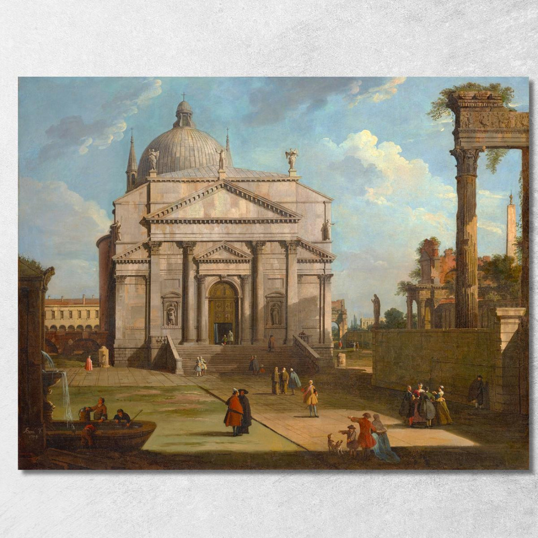 Un Capriccio Con La Chiesa Del Redentore Canaletto cnl1 quadro stampato su tela Un Capriccio Con La Chiesa Del Redentore Canaletto cnl1 quadro stampato su tela