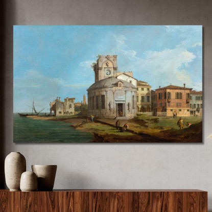 Un Capriccio Veneziano Con Una Chiesa Ovale Sulla Laguna Canaletto cnl3 quadro stampato su tela