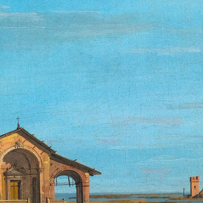 Un'Isola Nella Laguna Con Una Porta E Una Chiesa Canaletto cnl5 quadro stampato su tela
