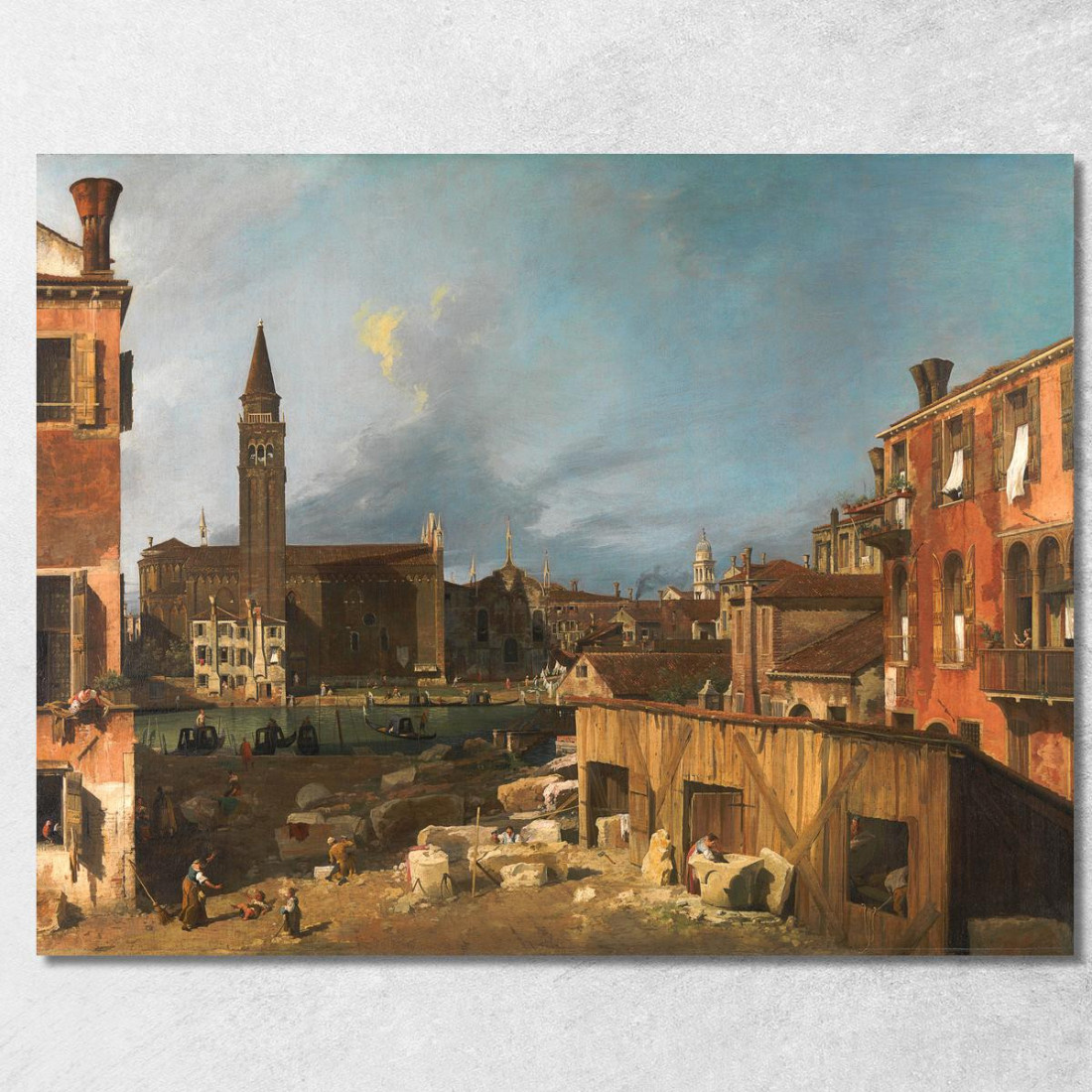 Il Cortile Dello Scalpellino Canaletto cnl14 quadro stampato su tela