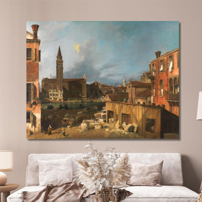 Il Cortile Dello Scalpellino Canaletto cnl14 quadro stampato su tela