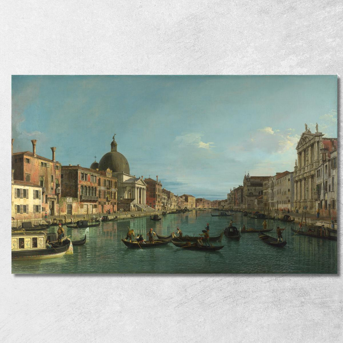 Il Canal Grande Con S. Simeone Piccolo Canaletto cnl19 quadro stampato su tela Il Canal Grande Con S. Simeone Piccolo Canaletto cnl19 quadro stampato su tela