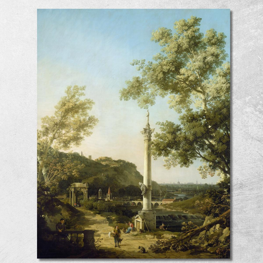 Capriccio Di Paesaggio Inglese Con Una Colonna Canaletto cnl24 quadro stampato su tela Capriccio Di Paesaggio Inglese Con Una Colonna Canaletto cnl24 quadro stampato su tela