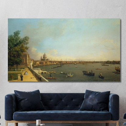 Il Tamigi Da Somerset House Terrace Verso La Città Canaletto cnl33 quadro stampato su tela