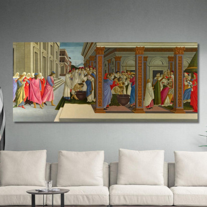 Quattro Scene Della Vita Giovanile Di San Zanobi Sandro Botticelli sbt3 quadro stampato su tela