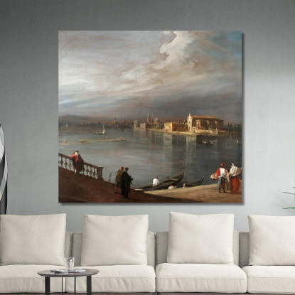 San Cristoforo San Michele And Murano From The Fondamenta Nuove Venice Canaletto cnl39 quadro stampato su tela