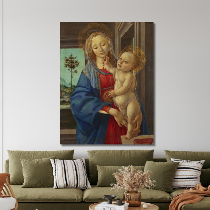 La Vergine Col Bambino E La Melagrana Sandro Botticelli sbt7 quadro stampato su tela