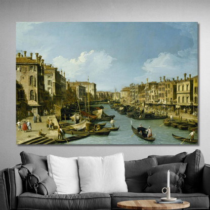 Il Canal Grande Vicino Al Ponte Di Rialto Venezia Canaletto cnl48 quadro stampato su tela