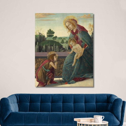 Madonna Col Bambino E San Giovanni Battista Sandro Botticelli sbt20 quadro stampato su tela