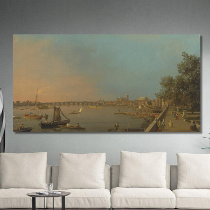 Il Tamigi Dalla Terrazza Della Somerset House Guardando Verso Westminster Canaletto cnl55 quadro stampato su tela